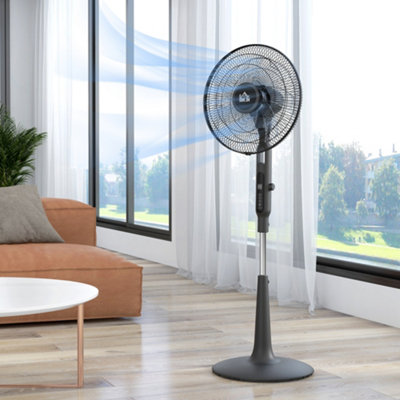HOMCOM Standing Fan with 75 Degree Oscillation Mosquito Repellent Function