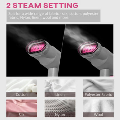 HOMCOM Steamer for Clothes Portable Travel Handheld Fabric Steamer 1500W, Grey