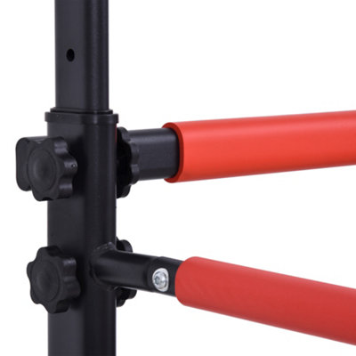 HOMCOM Steel Multi-Use Exercise Power Tower Station Adjustable Height w/ Grips
