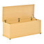 HOMCOM Storage Box Chest With Lid Spacious Collect Cabinet Chipboard -Burlywood