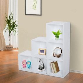 HOMCOM Storage Cabinet Closet Organiser 6 Cube 3-Tier Shelf White