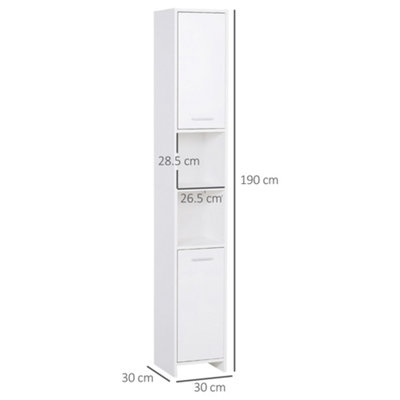 HOMCOM Storage Cabinet For Bathroom Bedroom Freestanding w/Door Cupboard&Shelves