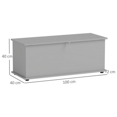 HOMCOM Storage Chest With Lid, 113L Storage Box, Grey