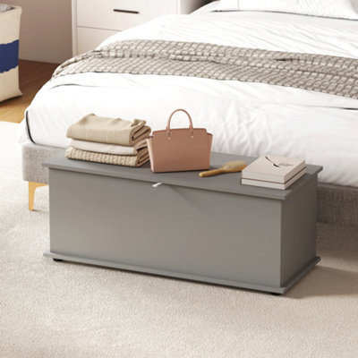 HOMCOM Storage Chest With Lid, 113L Storage Box, Grey