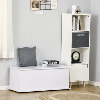 HOMCOM Storage Chest With Lid, 113L Storage Box, White