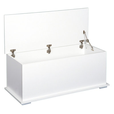 HOMCOM Storage Chest With Lid, 113L Storage Box, White
