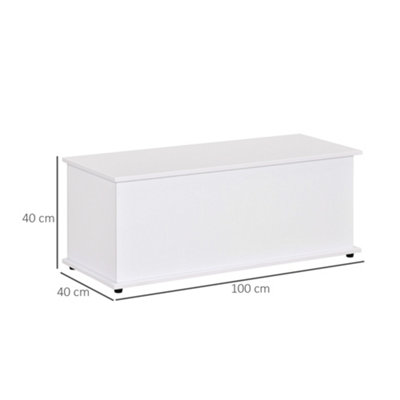HOMCOM Storage Chest With Lid, 113L Storage Box, White