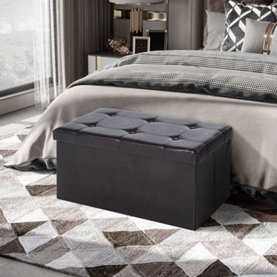 Collapsible storage deals ottoman bench