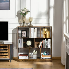 HOMCOM Storage Shelf 3-Tier Bookcase Display Rack Home Organizer for Home Office