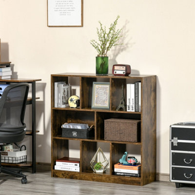 HOMCOM Storage Shelf 3-Tier Bookcase Display Rack Home Organizer for Home Office