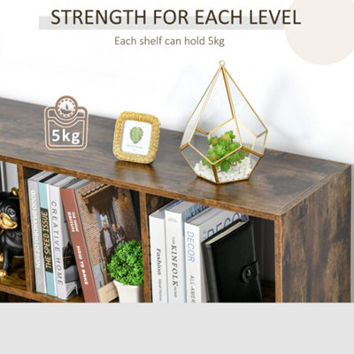 HOMCOM Storage Shelf 3-Tier Bookcase Display Rack Home Organizer for Home Office