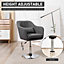 HOMCOM Swivel Accent Chair for Living Room Contemporary Vanity Armchair with Adjustable Height, Dark Grey