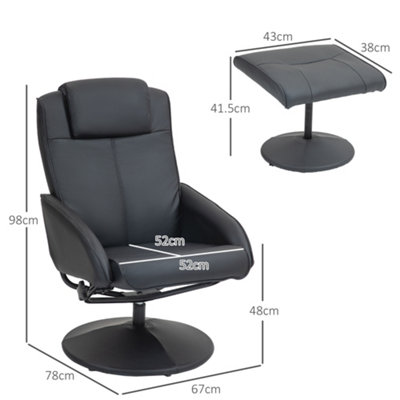 HOMCOM Reclining Armchair with Footstool and Adjustable Backrest