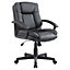 HOMCOM Swivel Executive Office Chair Mid Back Faux Leather Computer Desk for Home with Double-Tier Padding, Black