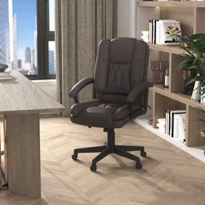 HOMCOM Vanity Swivel Chair, Velvet-Feel Fabric Office Desk Chair With Adjustable Height For Home, Study, Bedroom, Makeup, Cream White