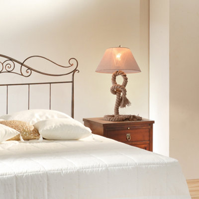 HOMCOM Table Lamp Bedside Light Indispensable Nautical Twisted Rope ...