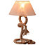 HOMCOM Table Lamp Bedside Light Indispensable Nautical Twisted Rope Glow E27 Bedroom Living Room Beige