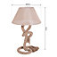 HOMCOM Table Lamp Bedside Light Indispensable Nautical Twisted Rope Glow E27 Bedroom Living Room Beige