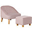 HOMCOM Toddler Chair 2pcs Kids Sofa Set Sofa & Ottoman for 3-5 years old Pink