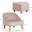 HOMCOM Toddler Chair 2pcs Kids Sofa Set Sofa & Ottoman for 3-5 years old Pink