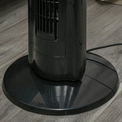 HOMCOM Tower Fan Anion Cooling Bedroom w/ Oscillating, Remote Controller, Black