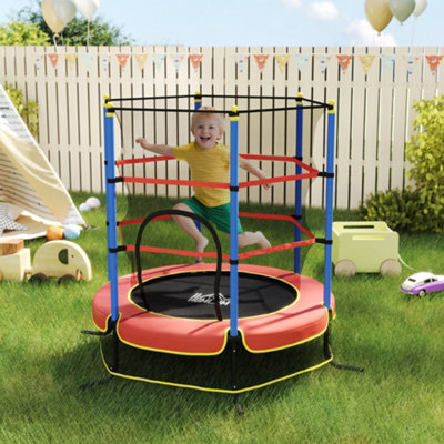 HOMCOM Trampoline for Kids w/Enclosure Net Built-in Zipper 3