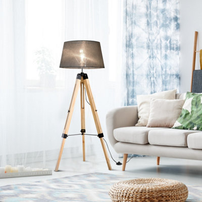 Tripod lamp store grey shade