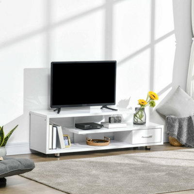 White tv unit with store black handles