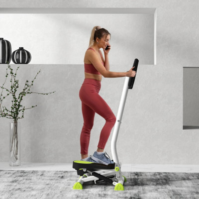 HOMCOM Twister Stepper Step Machine w/ LCD Screen, White