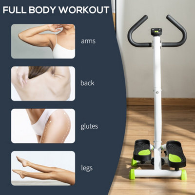 Stepper Avec Poignées Et écran LCD – Twisteur Réglable En Hauteur Pour Aérobic Et Fitness Maison