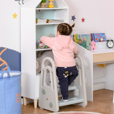 Hidden Helper Toddler Step Stool - Wooden Foldable Step Stool For Bathroom & Kitchen | Montessori-Inspired Safety Design | Space-Saving
