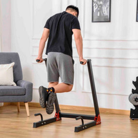 HOMCOM Upper Body Dip Stand Station Workout Equipment for Pull Ups, Push Ups