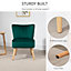 HOMCOM Velvet Accent Chair Occasional Tub Chair for Living Room Bedroom Green