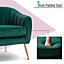 HOMCOM Velvet Armchair Tub chair with Golden Metal Leg Living Room Furniture Green