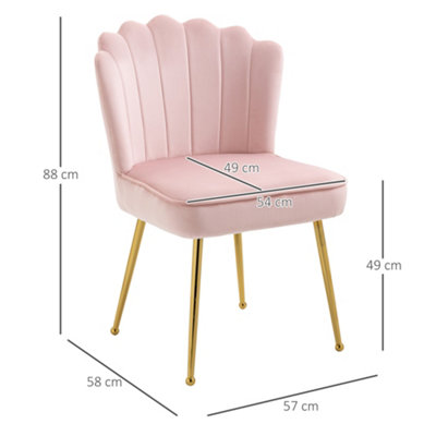 Pink shell chair online silver legs