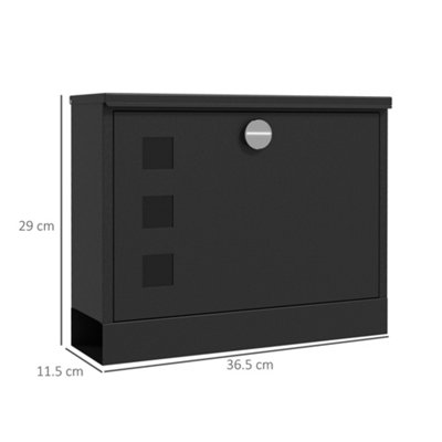 HOMCOM Wall Mounted Letterbox Mailbox with Windows and Keys Easy to Install