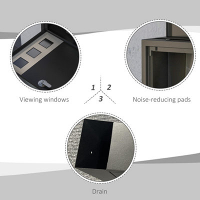 HOMCOM Wall Mounted Letterbox Mailbox with Windows and Keys Easy to Install
