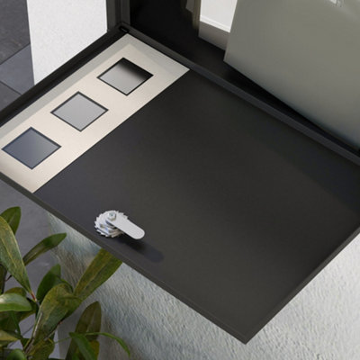 HOMCOM Wall Mounted Letterbox Mailbox with Windows and Keys Easy to Install