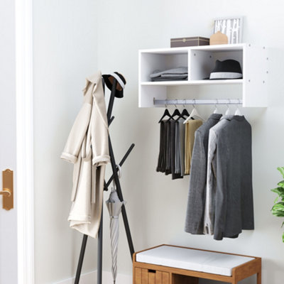 Costway Wooden Wall Mounted Coat Rack Hanging Cubby Organizer