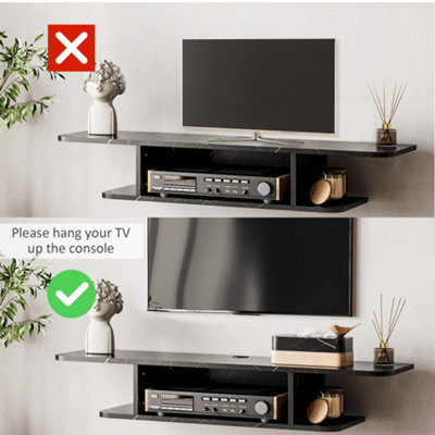 Black tv stand store with mount