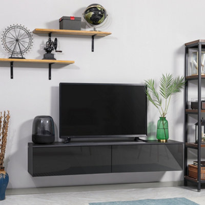 Modern black store entertainment units