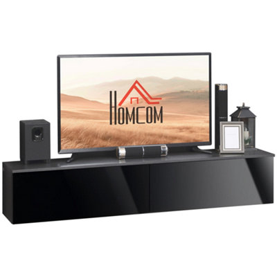 Black tv stand store with mount