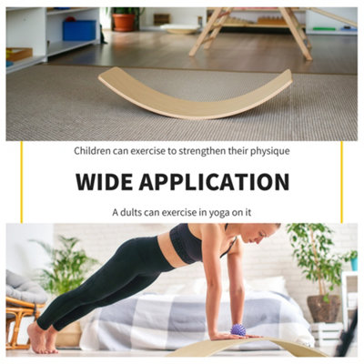 HOMCOM Wood Wobble Board W/ Ropes, Balance Board for Adults