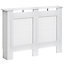 HOMCOM Wooden Radiator Cover Heating Cabinet Modern Home Furniture Grill Style White Painted Medium