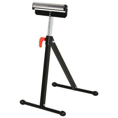 HOMCOM Woodworking Metal Roller Stand Wood Work Rest Adjustable Support