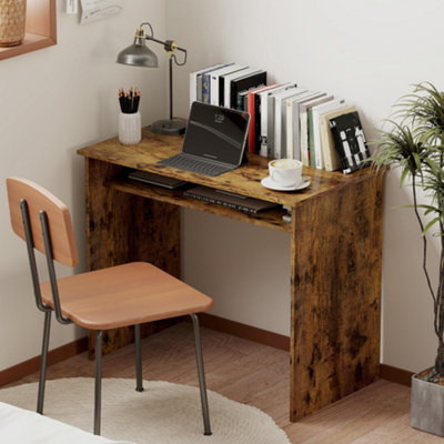 HOMCOM Writing Table Computer Desk Study Workstation Storage Home Office