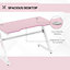 HOMCOM Z-Shaped Racing Style Gaming Desk w/ Cable Management Home Office Pink