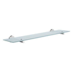 HOME - Bathroom Frosted Glass Shelf with Brackets in Polished Chrome