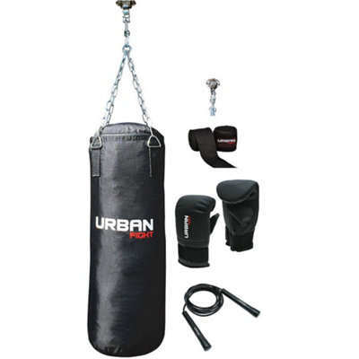 Home Boxing Set - 15KG Punch Bag Gloves Mitts Wraps & Skipping Rope ...