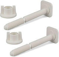 Home Centre 2 Toilet Seat Hinges Screws Fit Most Toilet Seats  3 Fixings + Nuts Kit